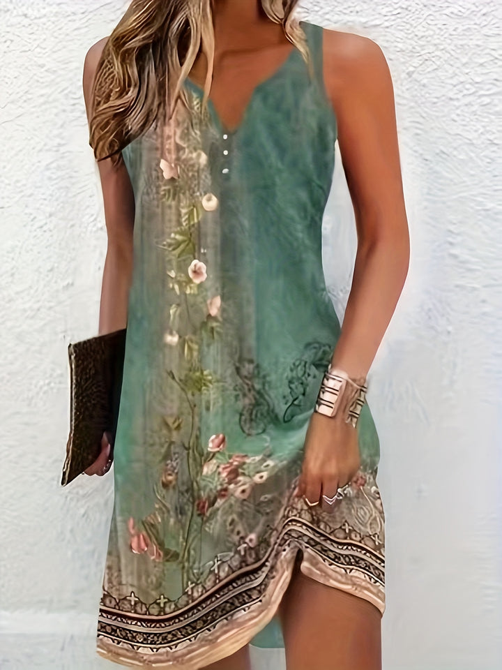 Women's Elegant Floral Print Maxi Dress