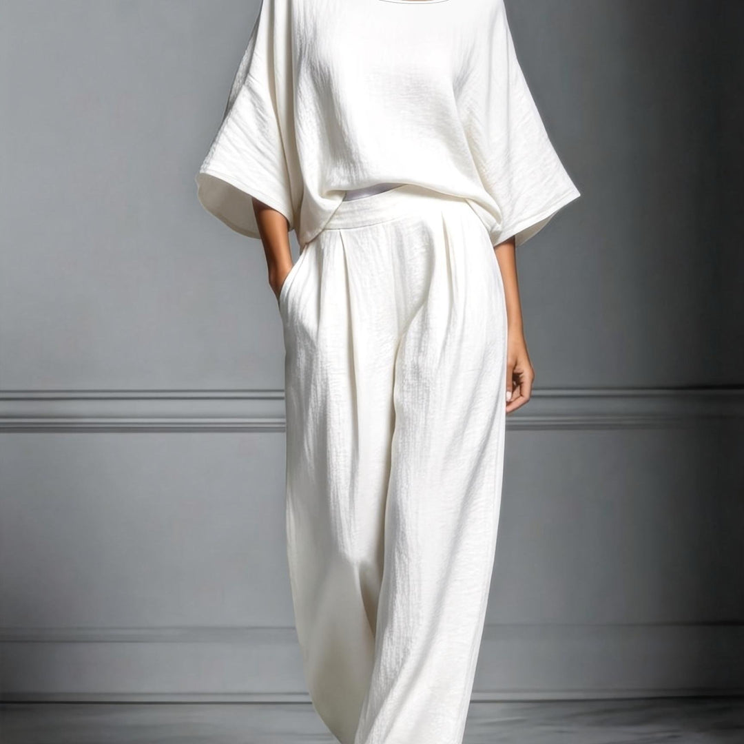 Women's Loose Shirt & Wide-Leg Pants Set