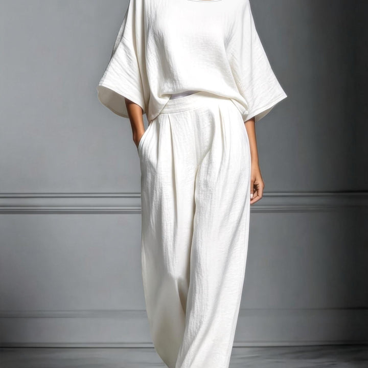 Women's Loose Shirt & Wide-Leg Pants Set