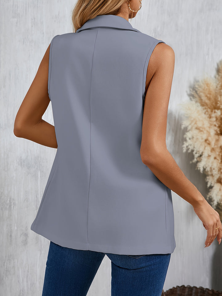 Women's Sleeveless Blazer Vest - Pink Tailored Fit