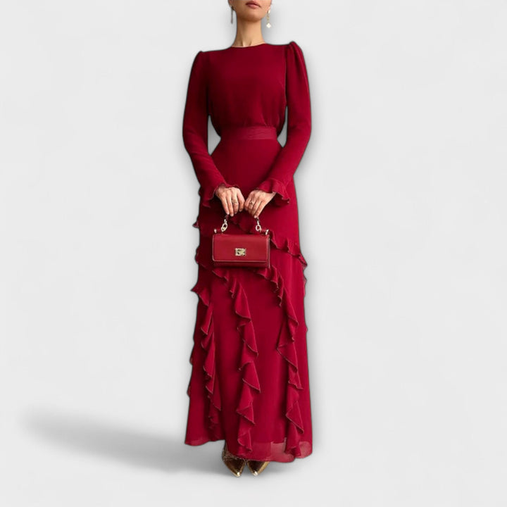 Fallon - Chic Slim Fit Prom Dress with 3D Ruffles for Special Occasions