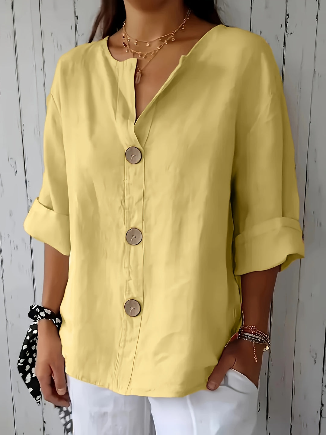 Ana | Casual Shirt with Decorative Button