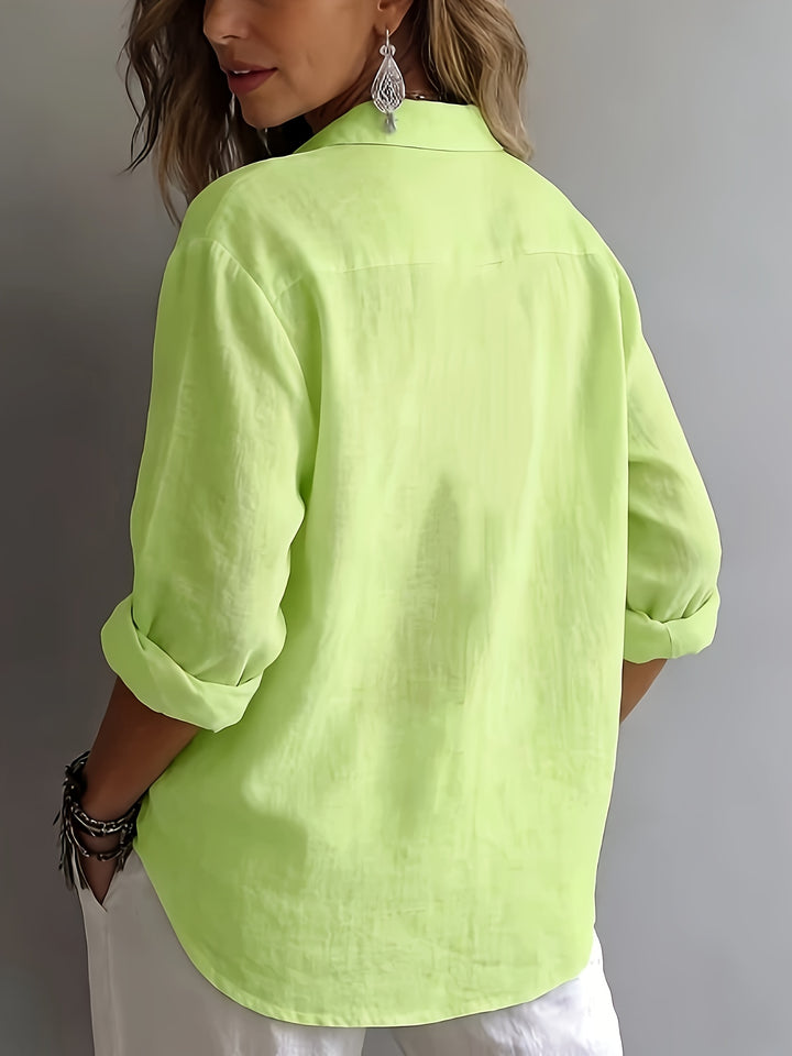 Bea | Loose Long Sleeve Button-Up Blouse