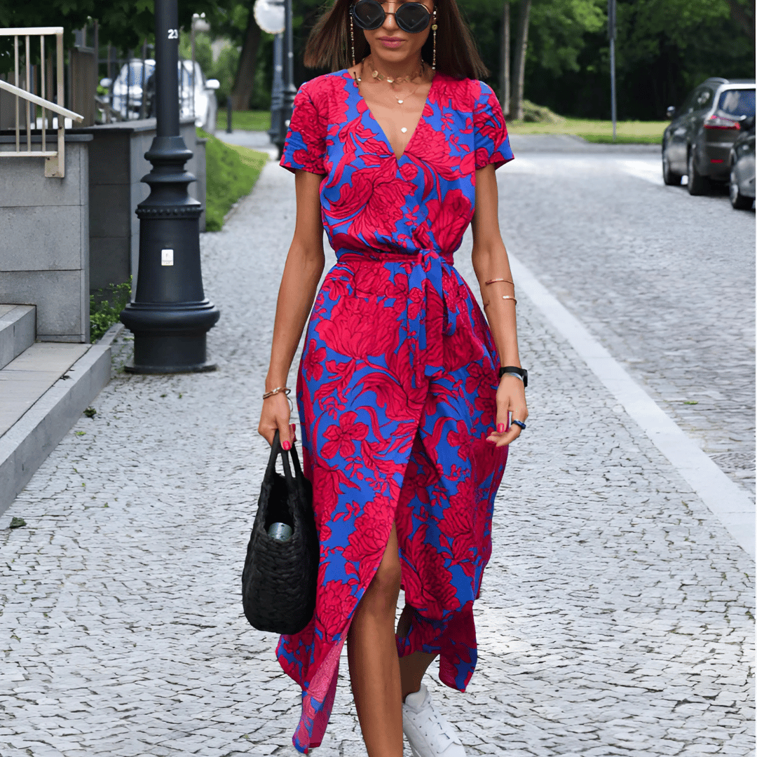 Ladies' Dress with Split Hem and Lace Closure