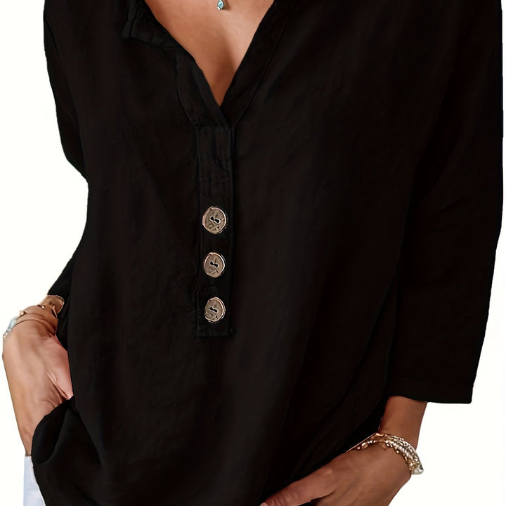 Danny | Oversized V-Neck Loose Blouse