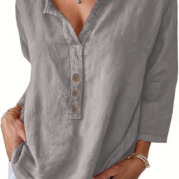 Danny | Oversized V-Neck Loose Blouse