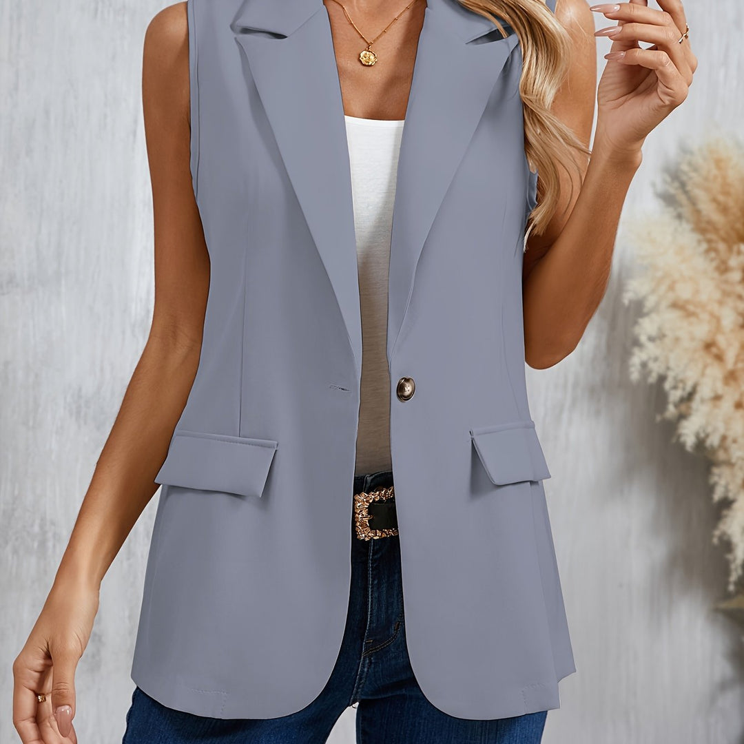 Women's Sleeveless Blazer Vest - Pink Tailored Fit