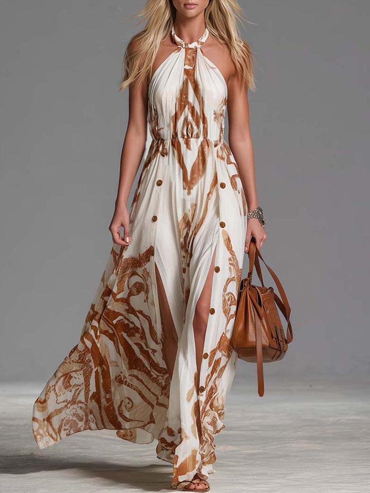 Vintage Bohemia Halter Neck | Maxi Dress