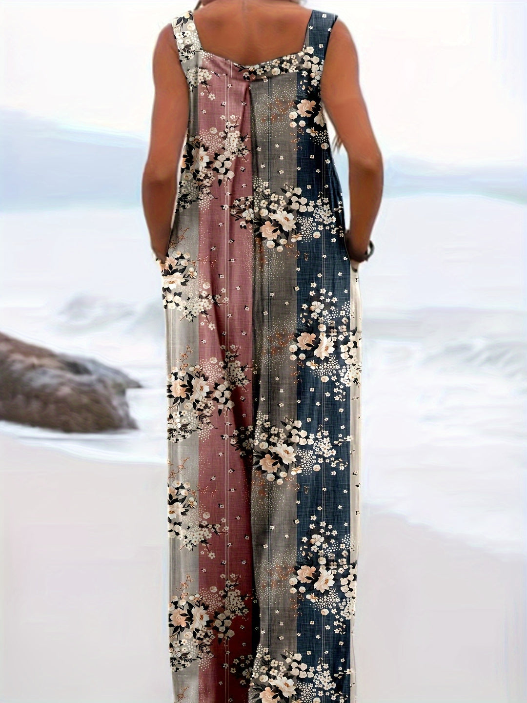 Plus Size Floral Print Overalls
