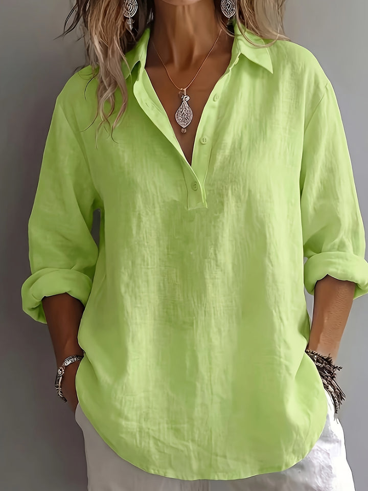 Bea | Loose Long Sleeve Button-Up Blouse