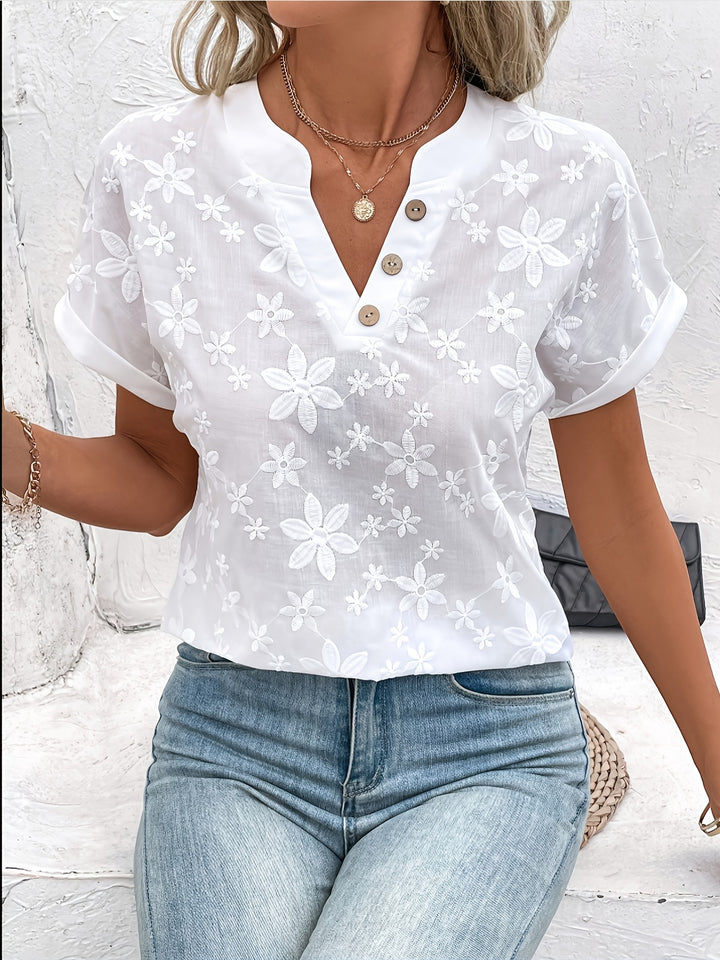 Chloe | Floral V-Neck Sleeve Shirt