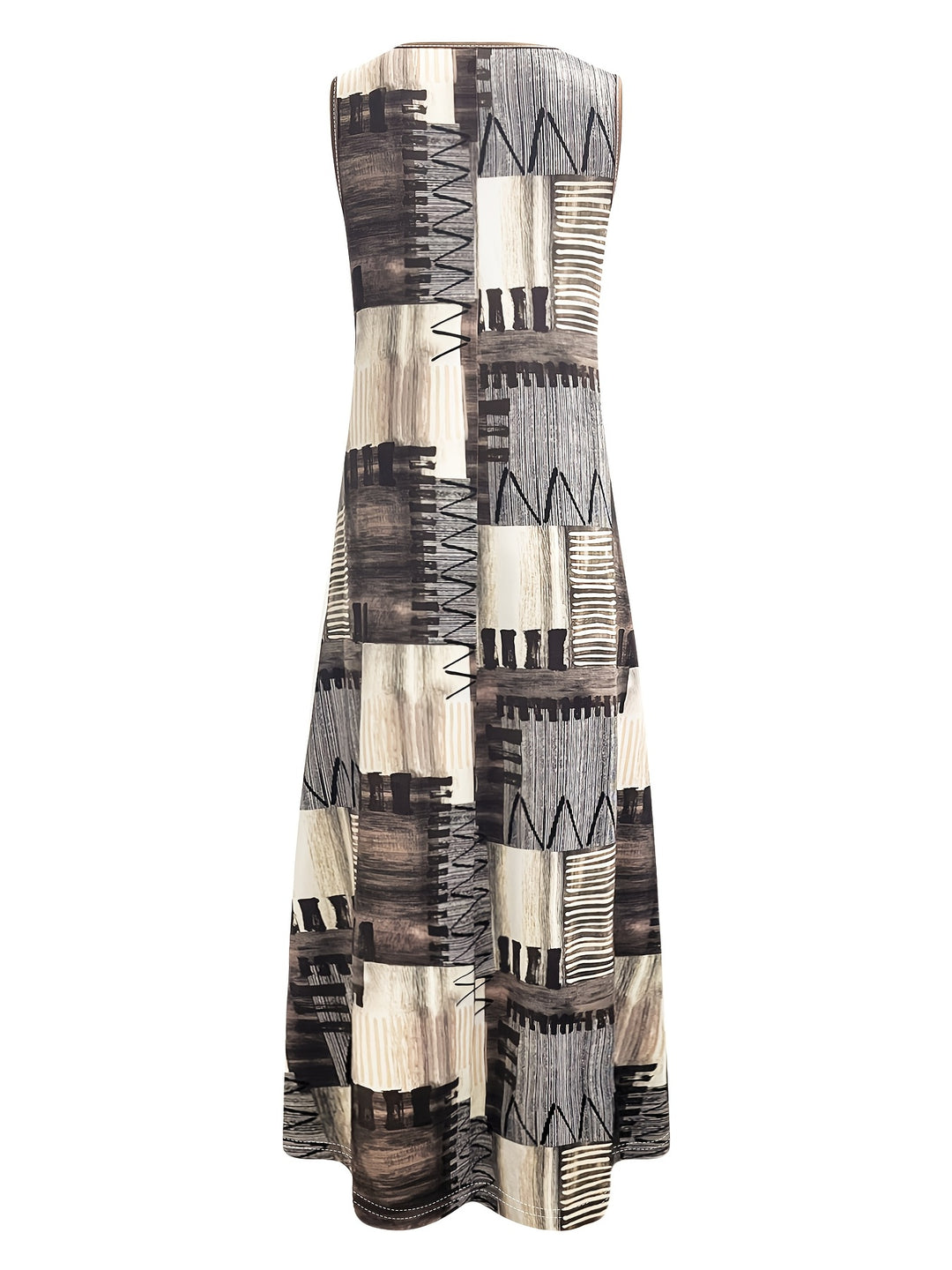 Women's Plus Size Color Block Midi Dress with Pockets
