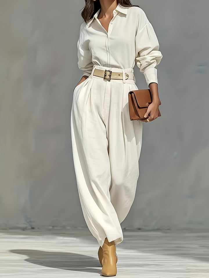 Women's High-Waist Drapey Casual Trousers