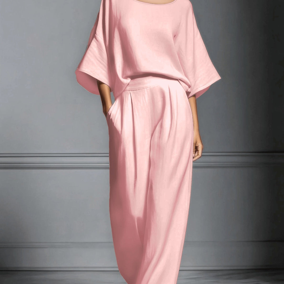 Women's Loose Shirt & Wide-Leg Pants Set