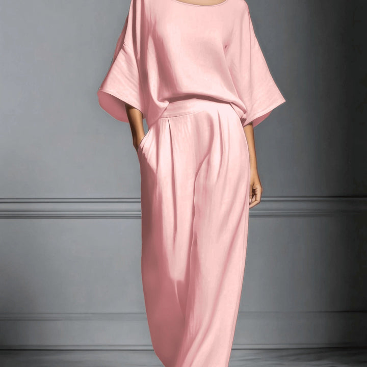 Women's Loose Shirt & Wide-Leg Pants Set