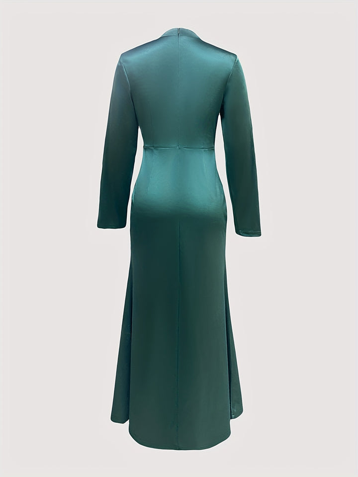 Elegant High Neck Fishtail Bodycon Dress