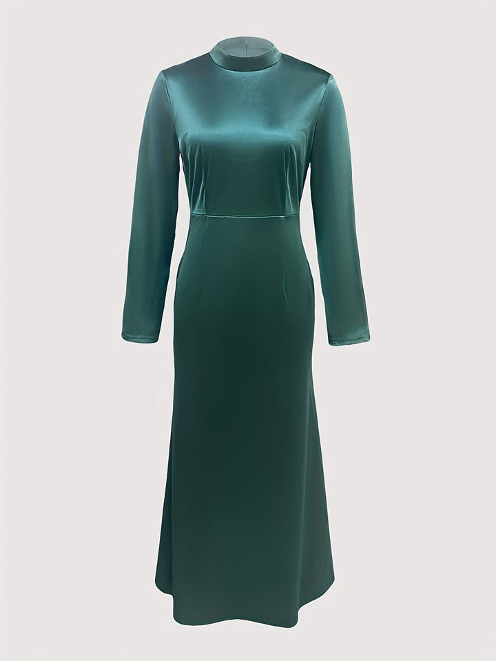 Elegant High Neck Fishtail Bodycon Dress