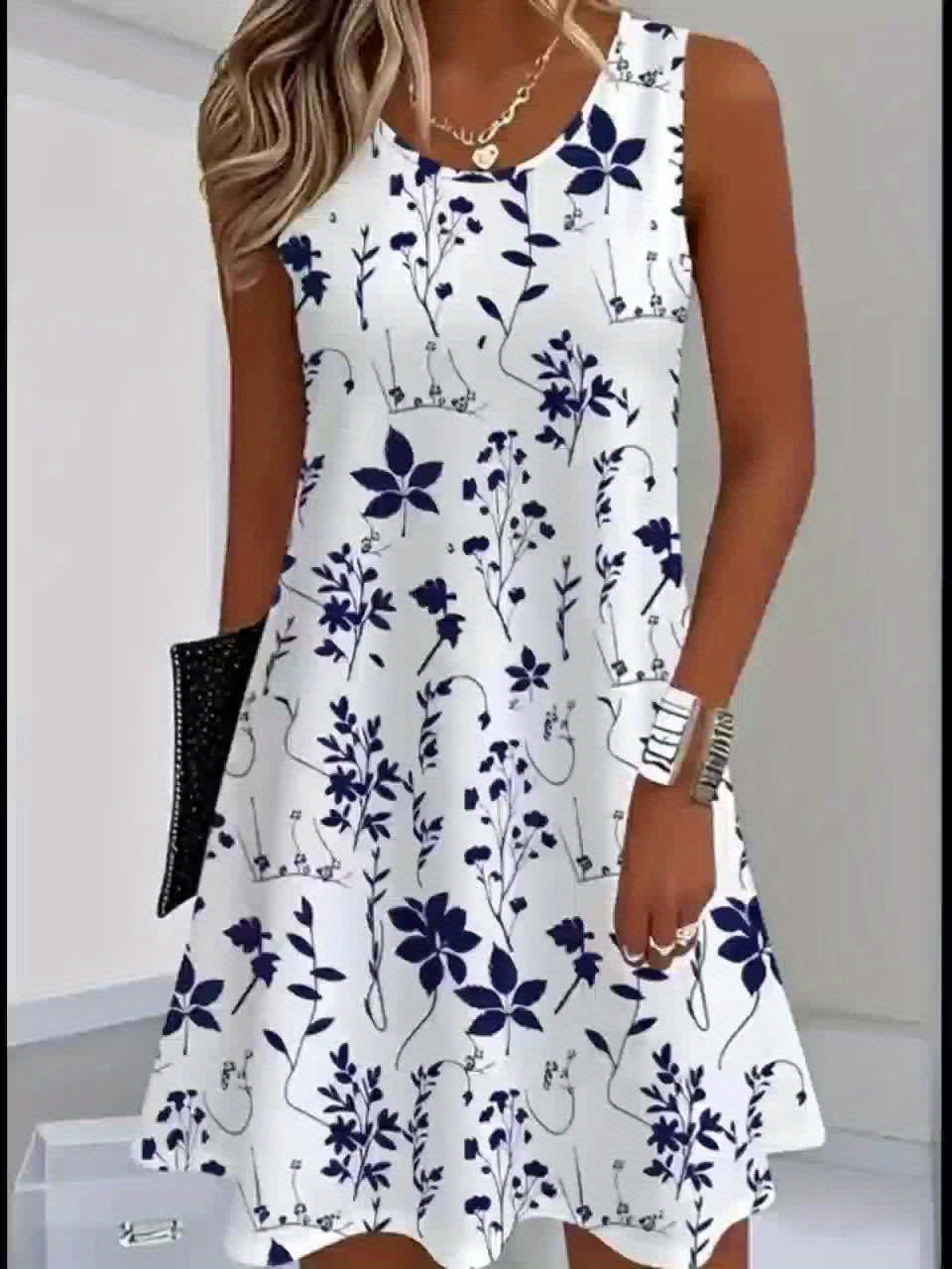 European and American Summer Fashion Printed Long Dress