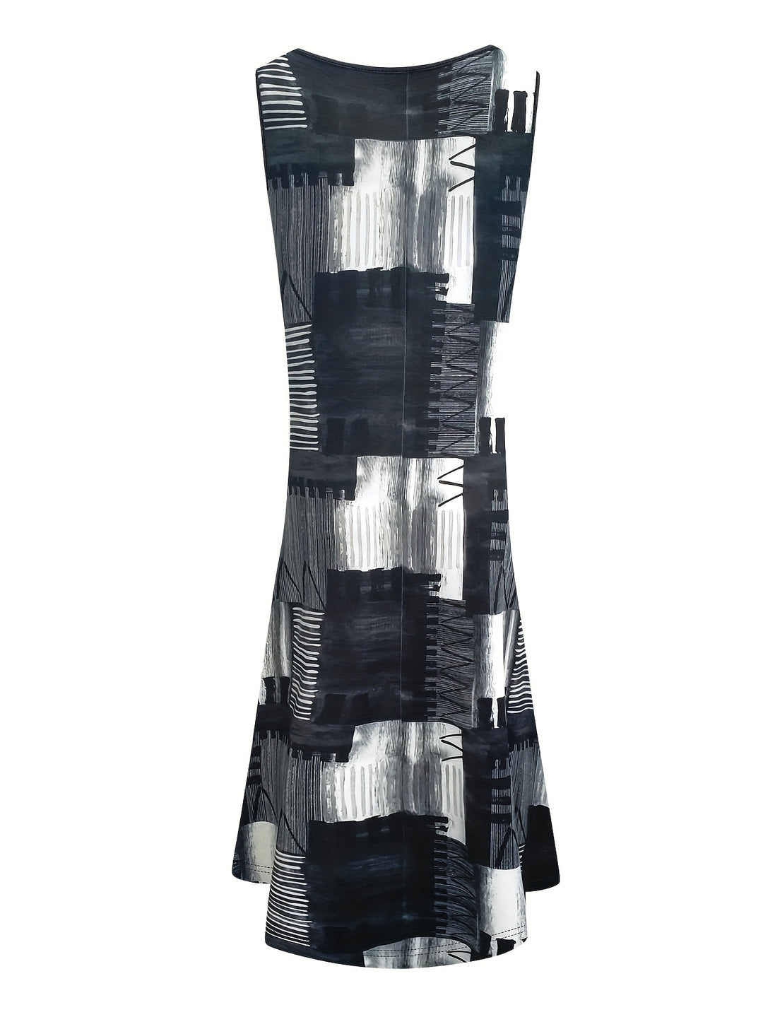 Women's Plus Size Color Block Midi Dress with Pockets