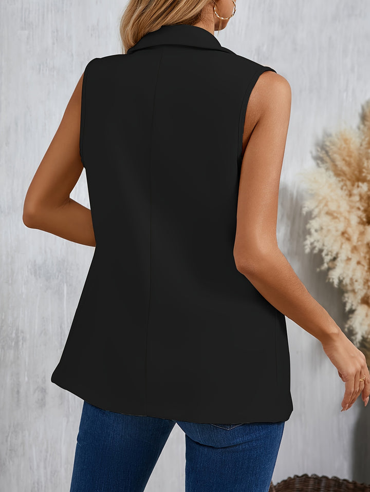 Women's Sleeveless Blazer Vest - Pink Tailored Fit