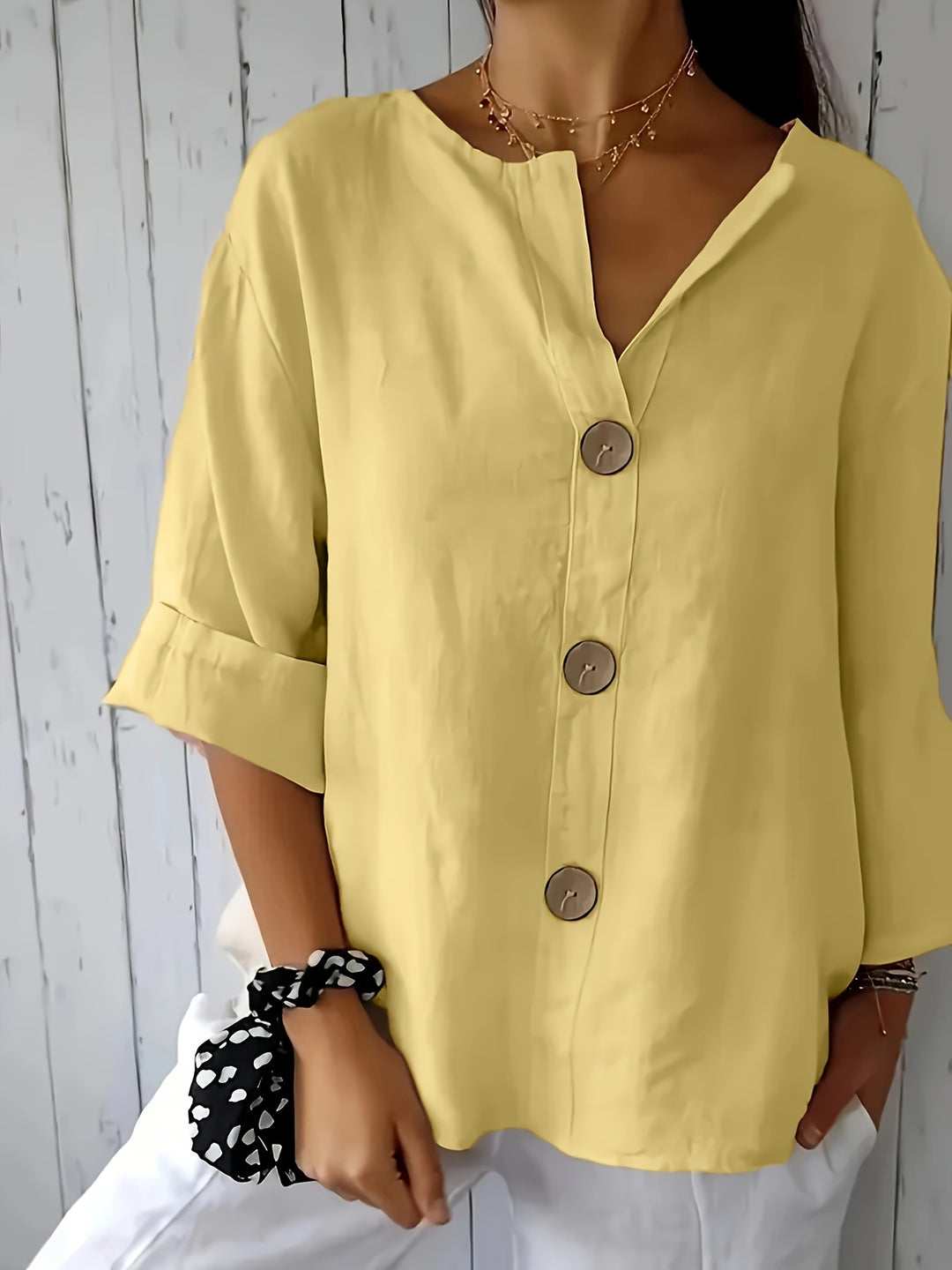 Ana | Casual Shirt with Decorative Button