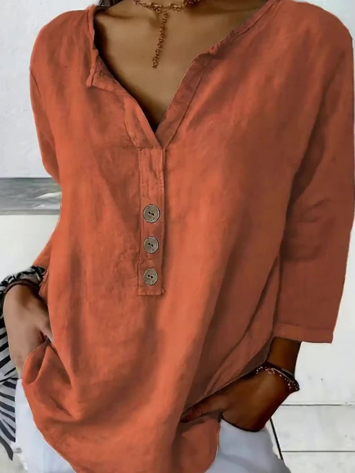Danny | Oversized V-Neck Loose Blouse