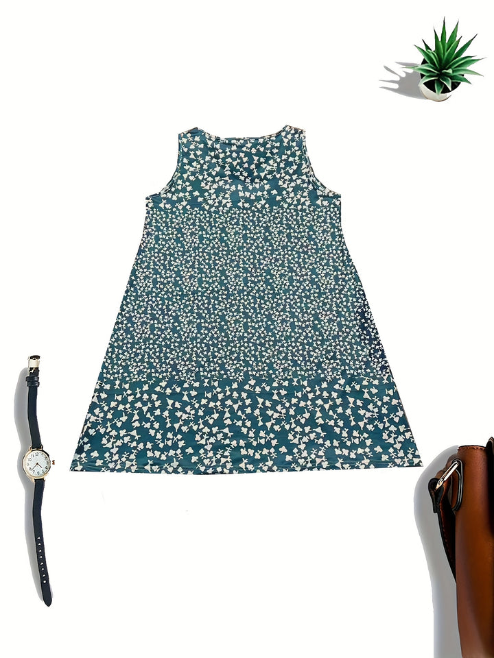 Summer New Directional Print V-Neck Sleeveless Dress