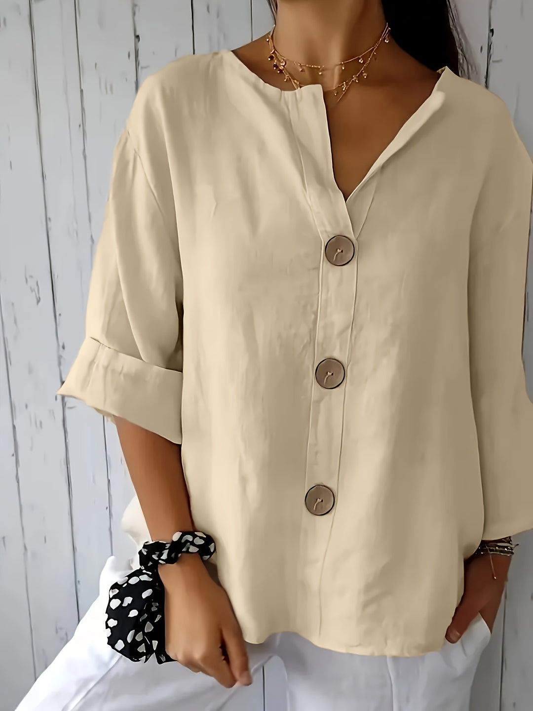 Ana | Casual Shirt with Decorative Button
