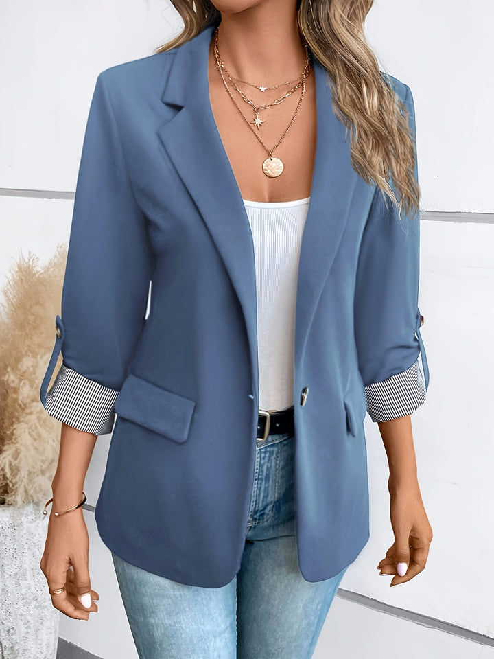 Women's Striped Cuff Blazer - Regular Fit