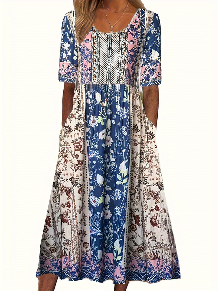 Women's Plus Colorblock Floral Print