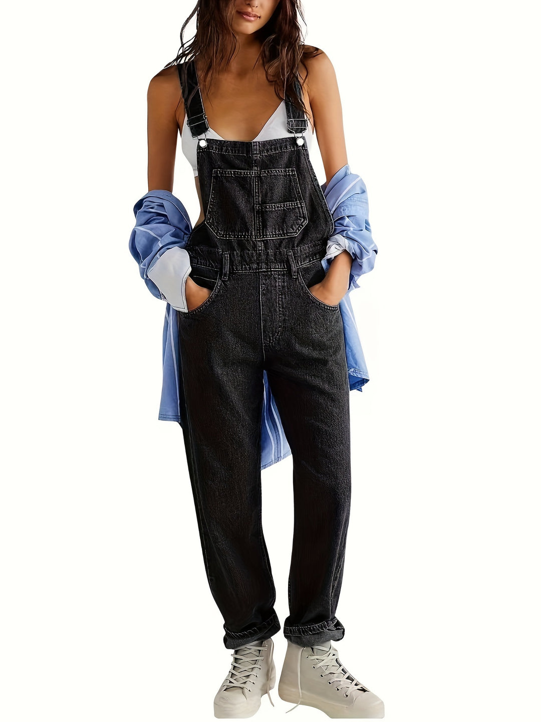 Women'S Fashion Non-Stretch Denim Overalls