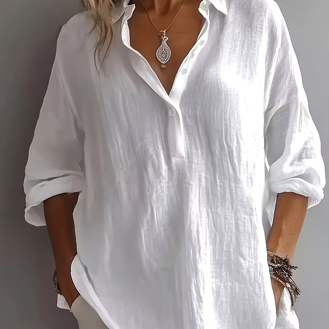 Bea | Loose Long Sleeve Button-Up Blouse