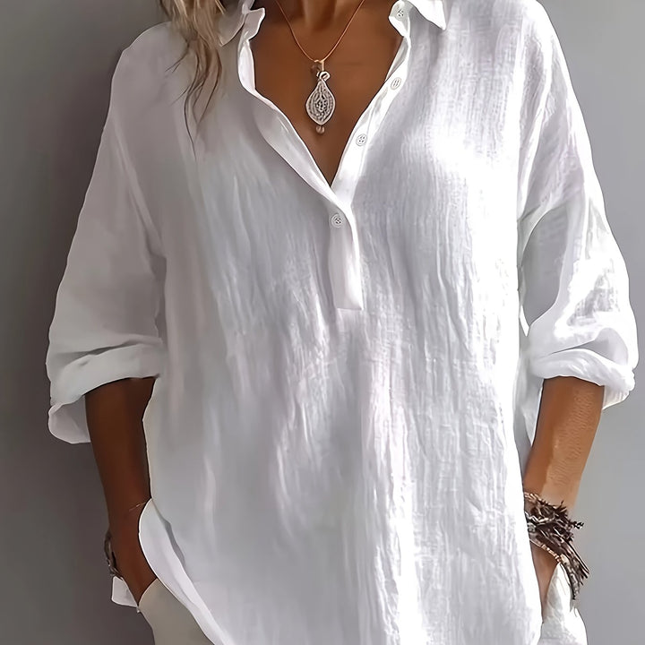 Bea | Loose Long Sleeve Button-Up Blouse