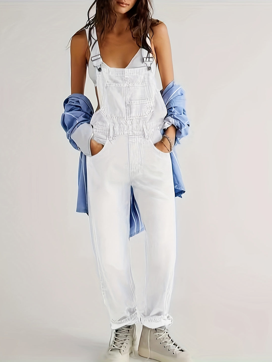 Women'S Fashion Non-Stretch Denim Overalls