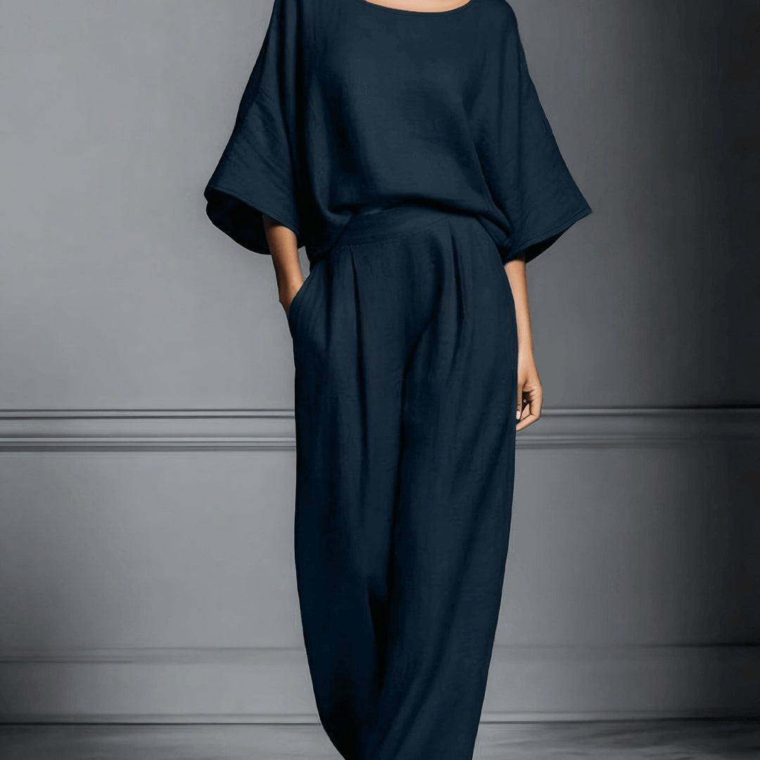 Women's Loose Shirt & Wide-Leg Pants Set