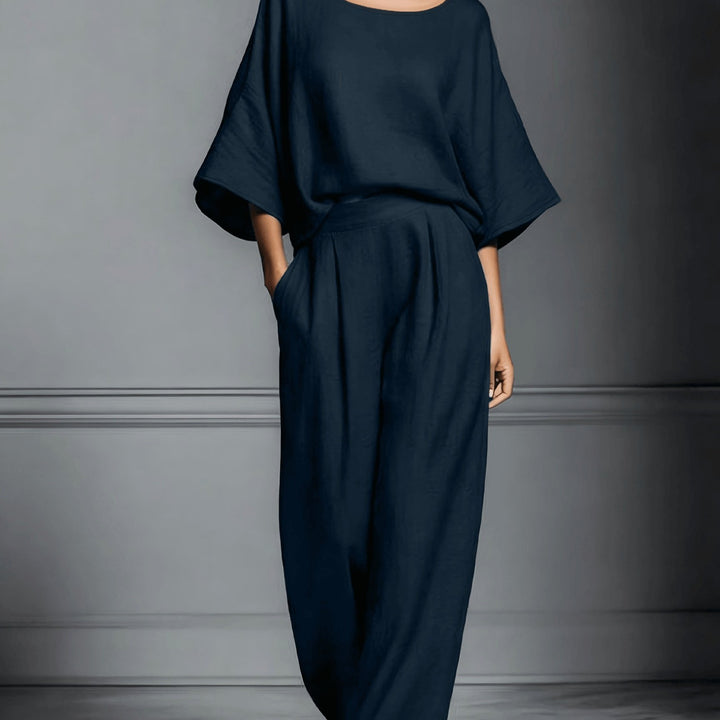 Women's Loose Shirt & Wide-Leg Pants Set