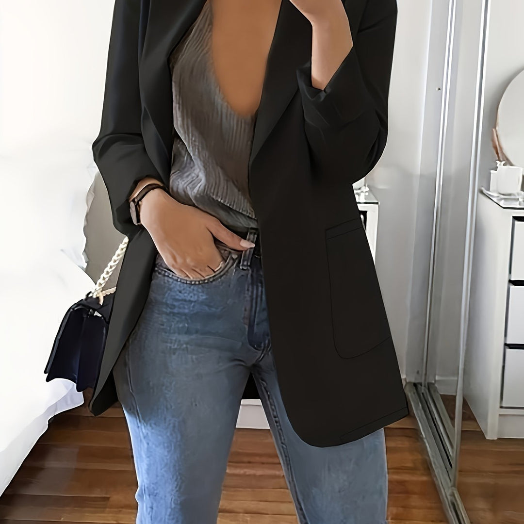 Women's Elegant Blazer - Structured H-Silhouette Jacket
