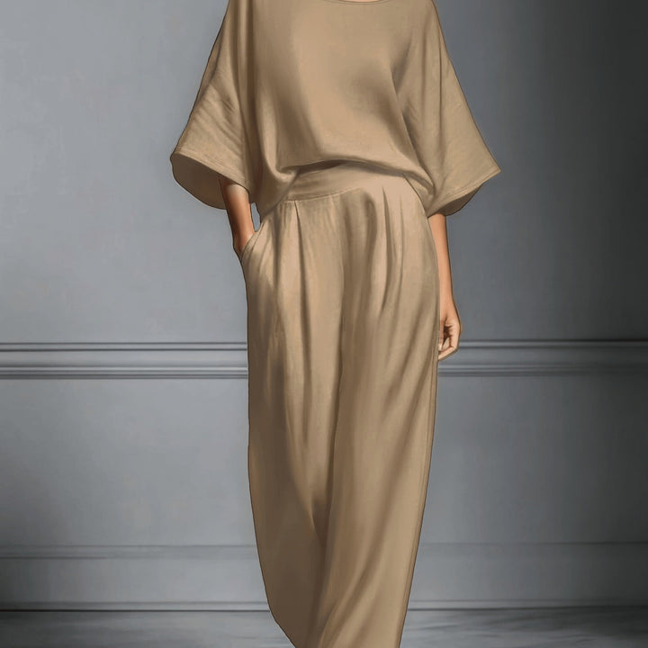 Women's Loose Shirt & Wide-Leg Pants Set