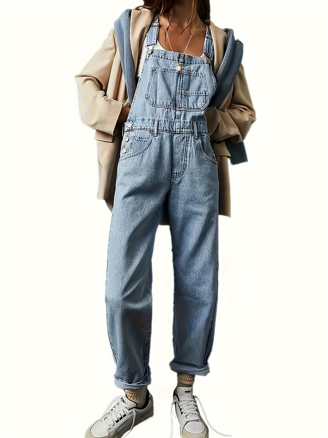 Women'S Fashion Non-Stretch Denim Overalls