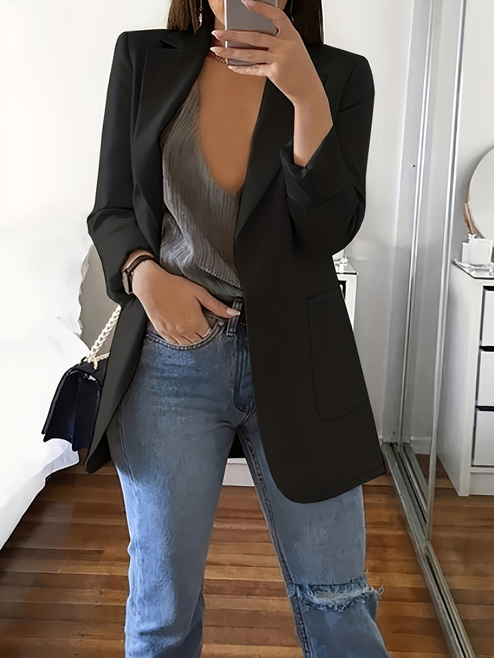 Women's Elegant Blazer - Structured H-Silhouette Jacket