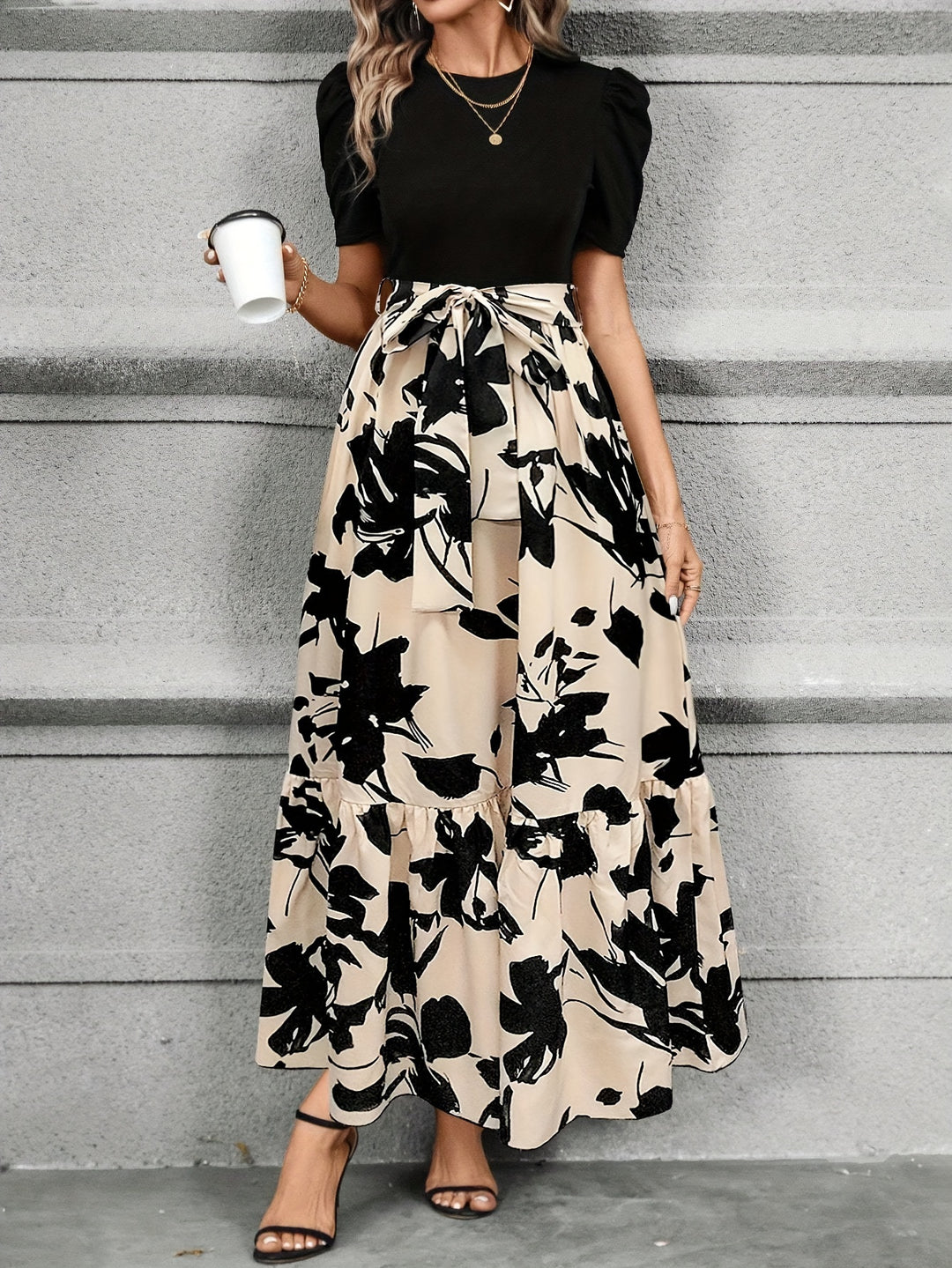 Elegant Printed Directional Dress