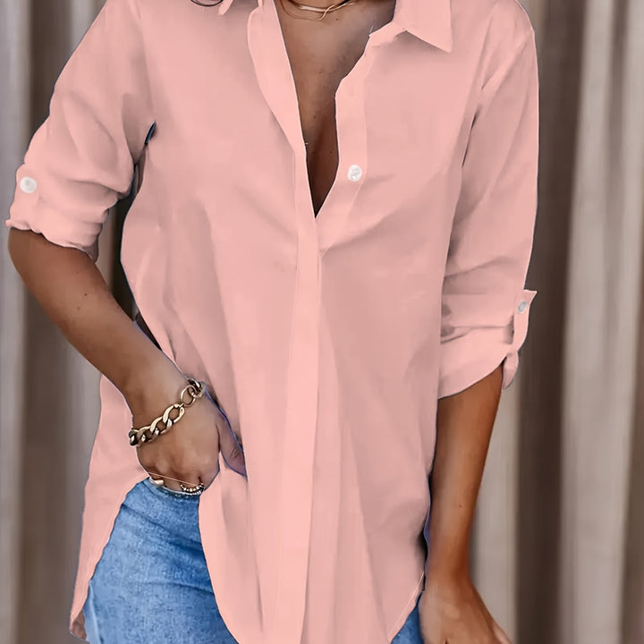 Queena | Button Front Collar Shirt