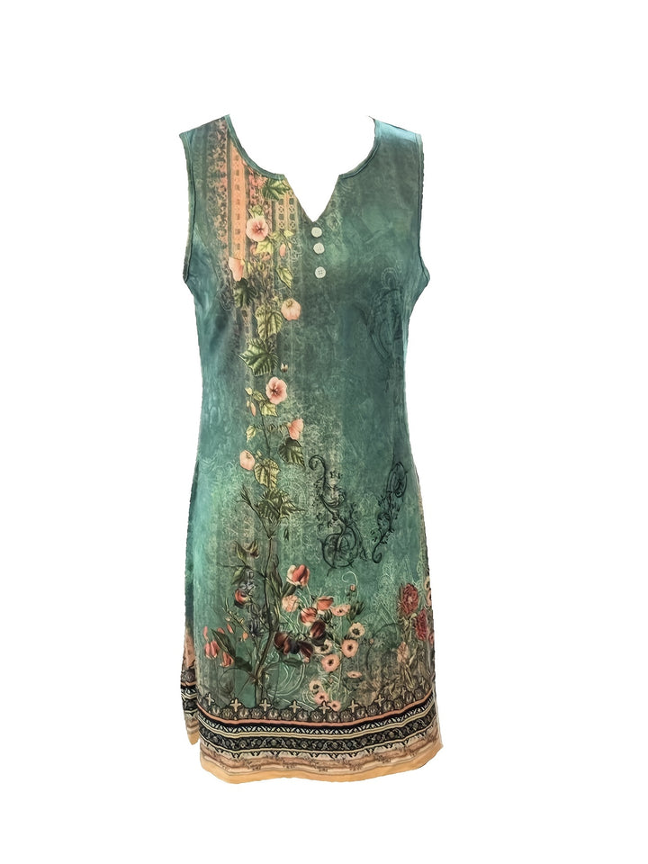 Women's Elegant Floral Print Maxi Dress