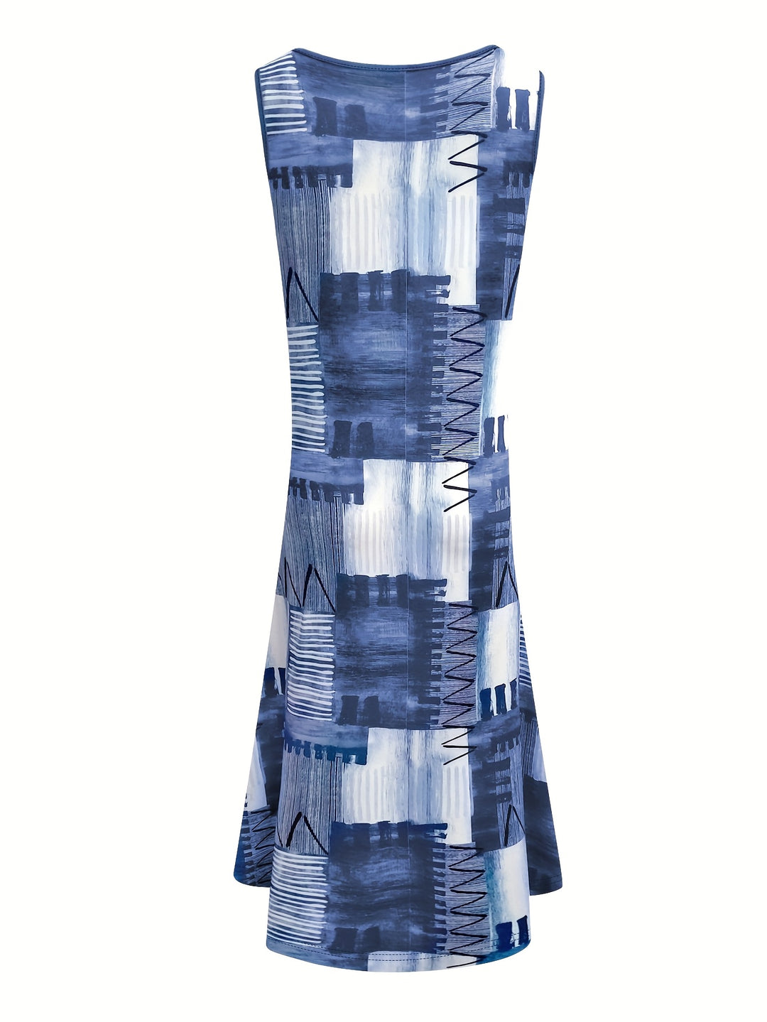 Women's Plus Size Color Block Midi Dress with Pockets