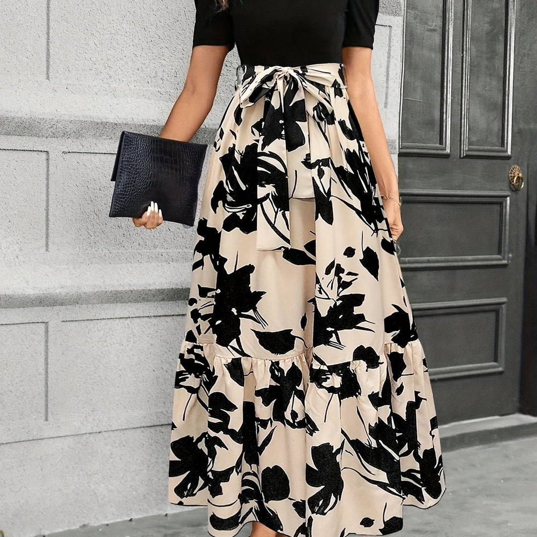 Elegant Printed Directional Dress