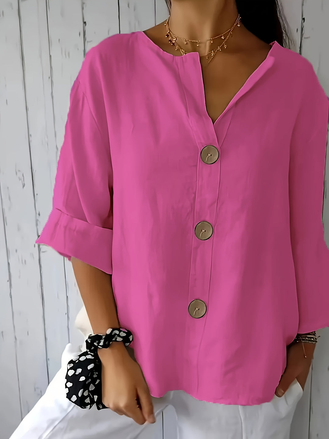 Ana | Casual Shirt with Decorative Button