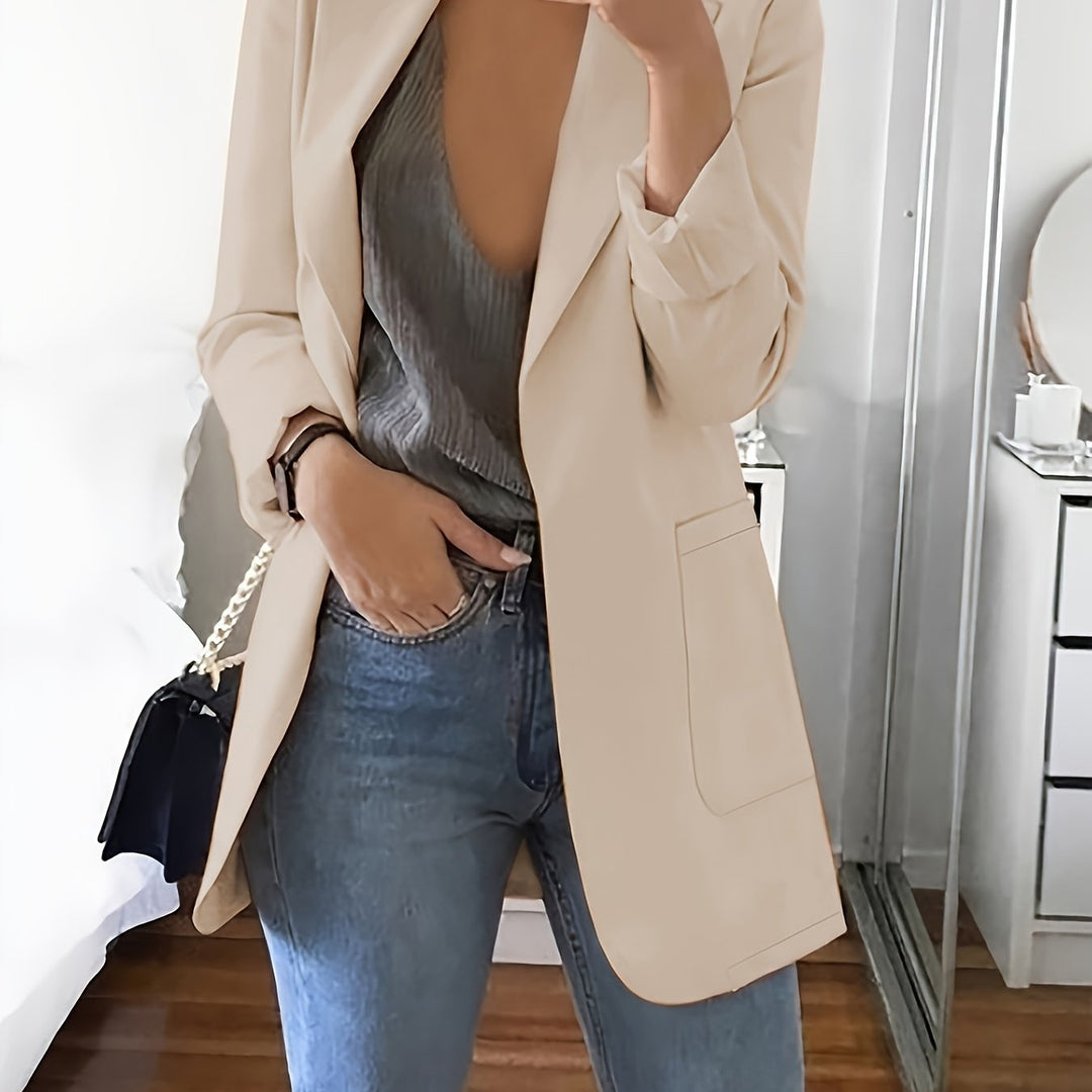 Women's Elegant Blazer - Structured H-Silhouette Jacket