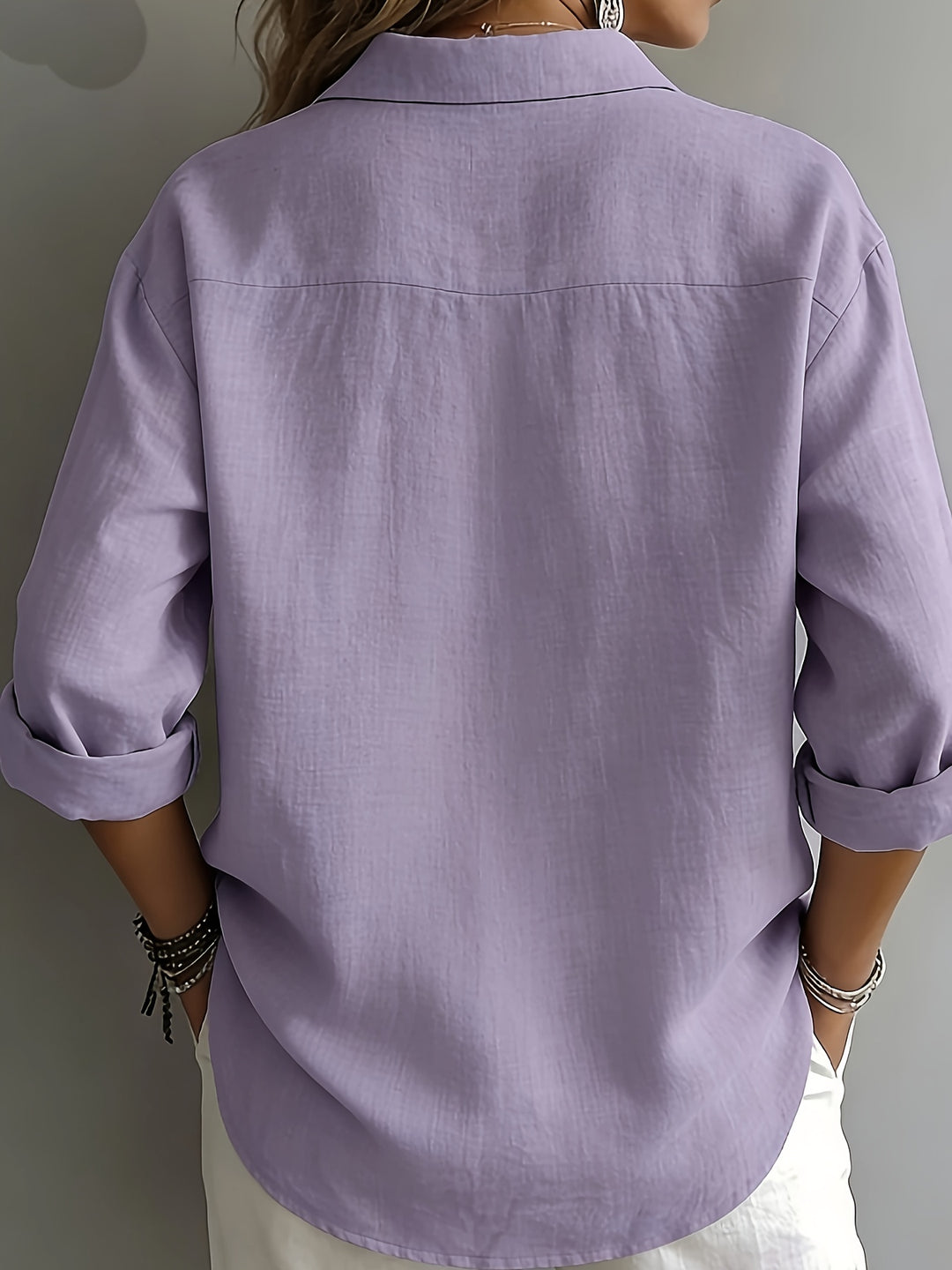 Bea | Loose Long Sleeve Button-Up Blouse