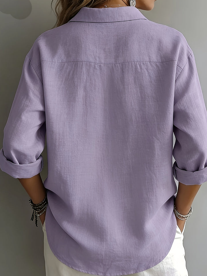 Bea | Loose Long Sleeve Button-Up Blouse