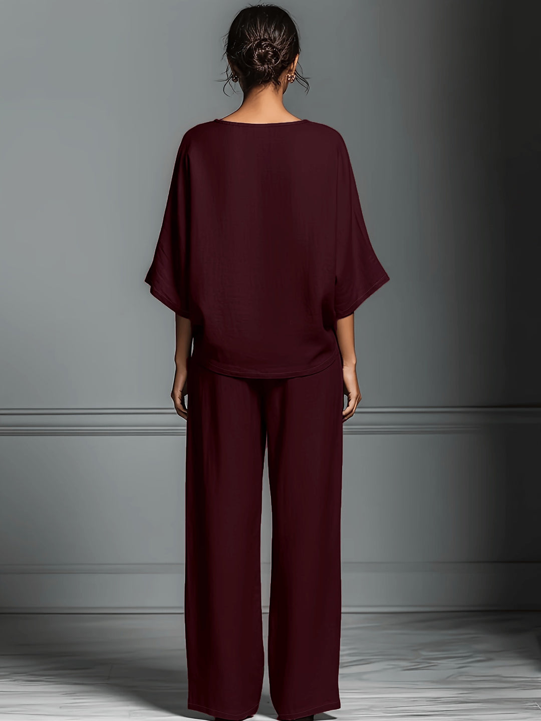 Women's Loose Shirt & Wide-Leg Pants Set